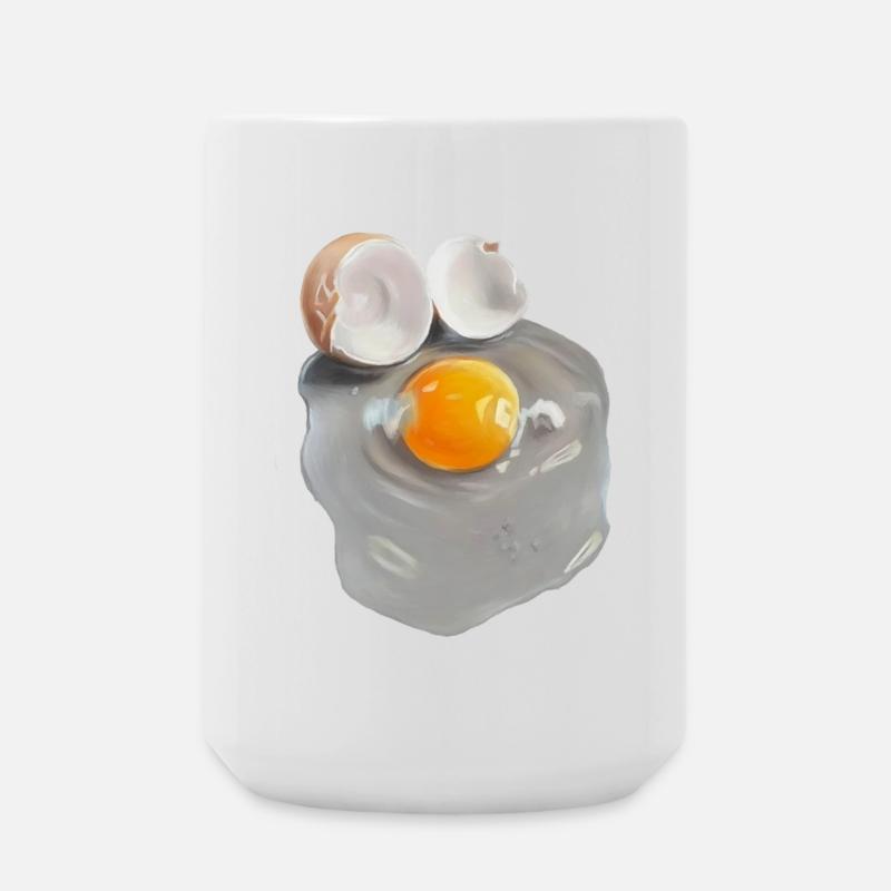 Eierbild im Grau-Abstrakt - Große Tasse 440 ml - Weiß
