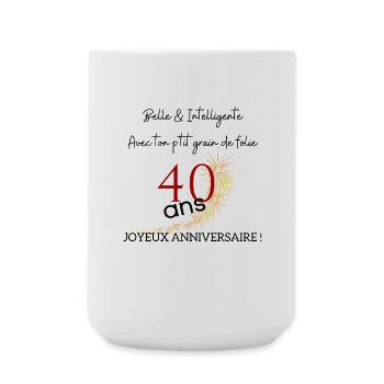 anniversaire 40 ans - Grande tasse 440 ml - blanc - Devant