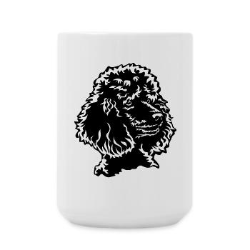 Pudel Kopf - Große Tasse 440 ml - Weiß - Vorne
