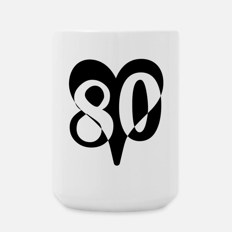 80th birthday - Large Mug 440 ml - white