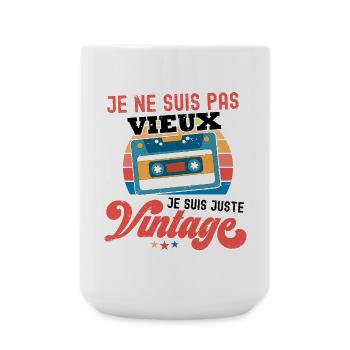 Je ne suis pas Vintage Cassette - Grande tasse 440 ml - blanc - Devant