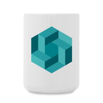 Abstract geometry in blue - Large Mug 440 ml - white - Front