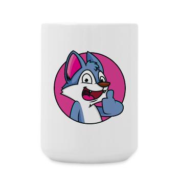 Thumbs up wolf - Large Mug 440 ml - white - Front