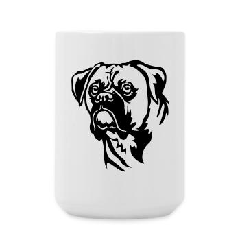 Boxer Kopf - Große Tasse 440 ml - Weiß - Vorne