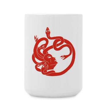 Femme aux cheveux de serpents (rouge) - Grande tasse 440 ml - blanc - Devant