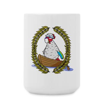 Laurel Wreath Grandma Chicken Moin Distress Paddle Boat Ahoy - Large Mug 440 ml - white - Front