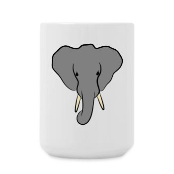 Elefantenkopf Minimalistisch - Große Tasse 440 ml - Weiß - Vorne