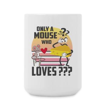 Just a mouse that loves cheese - Large Mug 440 ml - white - Front