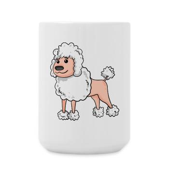 Pudel Weiß Hunderasse - Große Tasse 440 ml - Weiß - Vorne