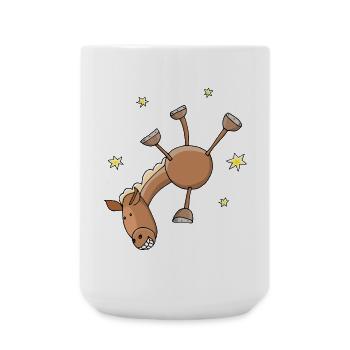 Horse makes handstand Finally birthday - Large Mug 440 ml - white - Front