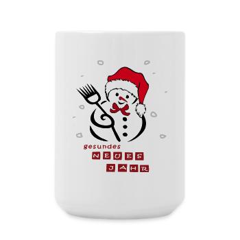 Schneemann Neues Jahr Silvester - Große Tasse 440 ml - Weiß - Vorne