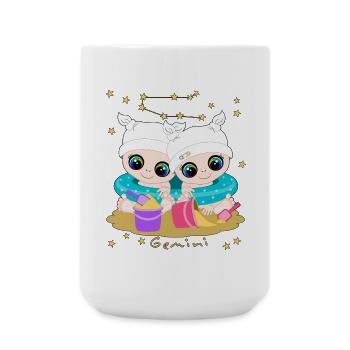 sternzeichen_gemini - Große Tasse 440 ml - Weiß - Vorne
