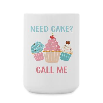 Brauchst du einen Keks? Ruf mich an – Muffin Humor - Große Tasse 440 ml - Weiß - Vorne