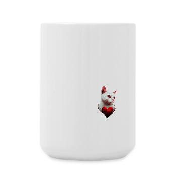 Je suis pas célibataire j'ai un chat - Grande tasse 440 ml - blanc - Devant