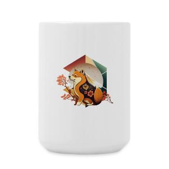 Vie meilleure avec mon chien Shiba - Grande tasse 440 ml - blanc - Devant
