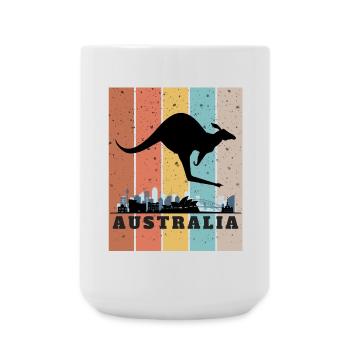Kangourou sur la ligne d’horizon australienne - Grande tasse 440 ml - blanc - Devant