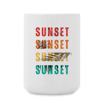 Illustrations textuelles en dégradé de coucher de soleil en quad - Grande tasse 440 ml - blanc - Devant