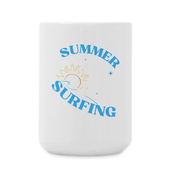 Tissu de surf d’été Vibe - Grande tasse 440 ml - blanc - Devant