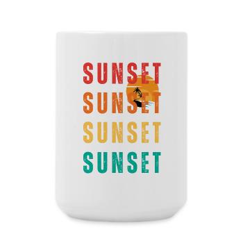 Sunset Palm Gradient Repeats - Large Mug 440 ml - white - Front
