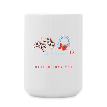 Rivalité de jeu : T-shirt de Plaisanterie - Grande tasse 440 ml - blanc - Devant