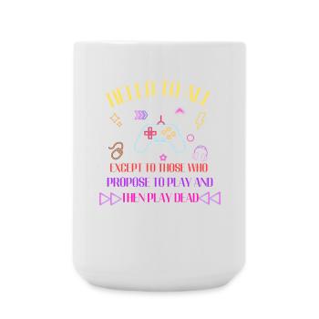Neon-Gaming-Motto: Spiel und spiel tot - Große Tasse 440 ml - Weiß - Vorne
