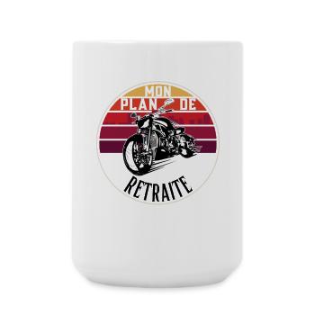 Moto rétro au coucher du soleil - Grande tasse 440 ml - blanc - Devant
