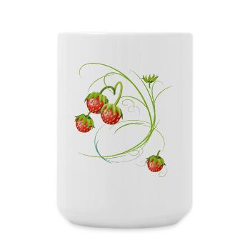Erdbeeren, Obst - Große Tasse 440 ml - Weiß - Vorne