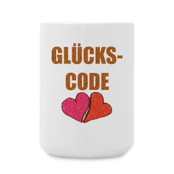 GLÜCKS CODE - Große Tasse 440 ml - Weiß - Vorne