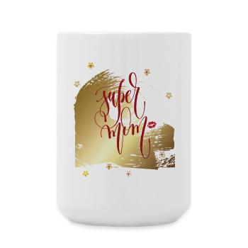 Super maman, Fête des Mères - Grande tasse 440 ml - blanc - Devant
