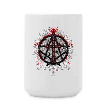 Gotische Symbolik im Mosaik der Sterne - Große Tasse 440 ml - Weiß - Vorne