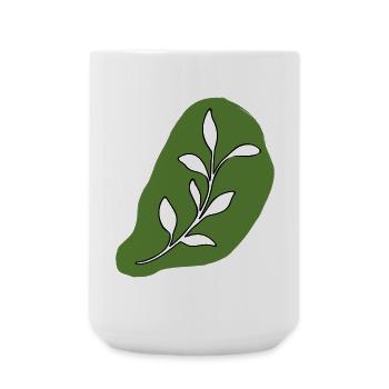 Feuilles - Grande tasse 440 ml - blanc - Devant