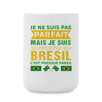Supporter du Brésil cadeau supporter brésilien - Grande tasse 440 ml - blanc - Devant