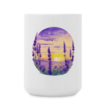 Lavendelfeld - Große Tasse 440 ml - Weiß - Vorne