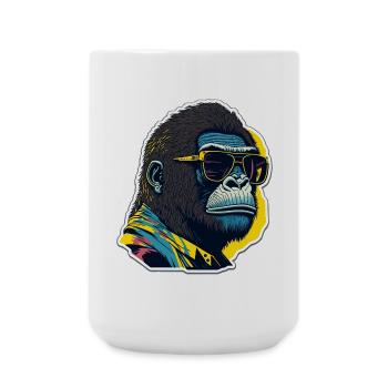 Gorilla with sunglasses - Large Mug 440 ml - white - Front