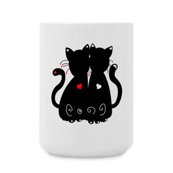 black cats - Large Mug 440 ml - white - Front