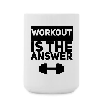 L’entraînement est la réponse - Motivation pour la forme physique - Grande tasse 440 ml - blanc - Devant