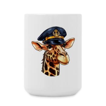 Girafe Policier - Grande tasse 440 ml - blanc - Devant