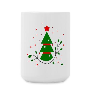 Weihnachten, Tannenbaum - Große Tasse 440 ml - Weiß - Vorne