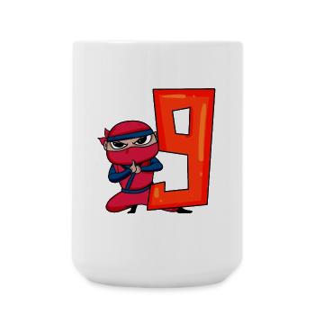 9 ans anniversaire garçon ninja - j’ai 9 ans - Grande tasse 440 ml - blanc - Devant