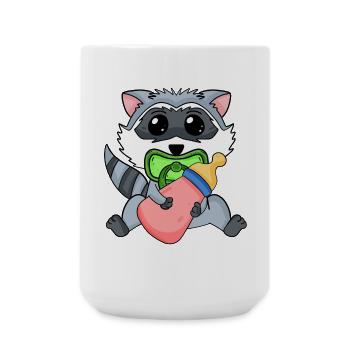 Baby Waschbär Motiv - Große Tasse 440 ml - Weiß - Vorne