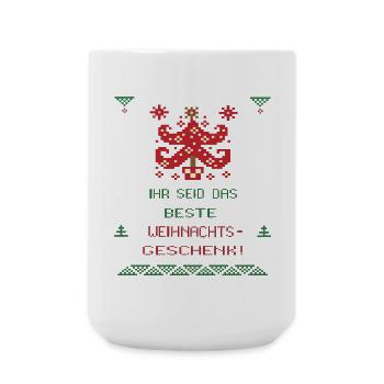 Weihnachten Familie - Große Tasse 440 ml - Weiß - Vorne