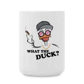 what the duck funny duck gangster funny sayings - Large Mug 440 ml - white - Front