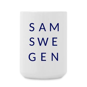 Samswegen Schriftzug - Große Tasse 440 ml - Weiß - Vorne