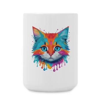 Niedliche Katze - Große Tasse 440 ml - Weiß - Vorne