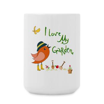 i love my Garden Frühling - Große Tasse 440 ml - Weiß - Vorne