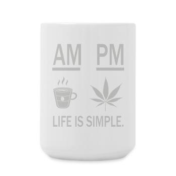 Coffee and weed - Large Mug 440 ml - white - Front