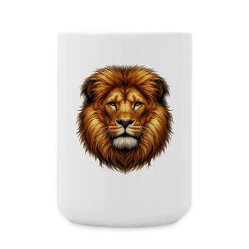 Löwe - Große Tasse 440 ml - Weiß - Vorne