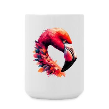 Flamingo - Große Tasse 440 ml - Weiß - Vorne