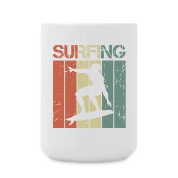 Vintage Surfbrett - Große Tasse 440 ml - Weiß - Vorne