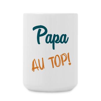 FROHER VATERTAG. PAPA. VATERTAG. VATER. GUT - Große Tasse 440 ml - Weiß - Vorne